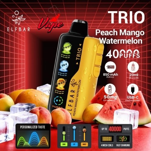 Elfbar Trio 40000 Puffs Peach Mango Watermelon