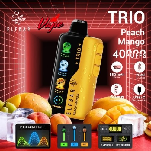 Elfbar Trio 40000 Puffs Peach Mango