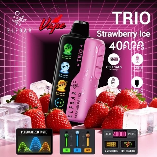 Elfbar Trio 40000 Puffs Strawberry Ice