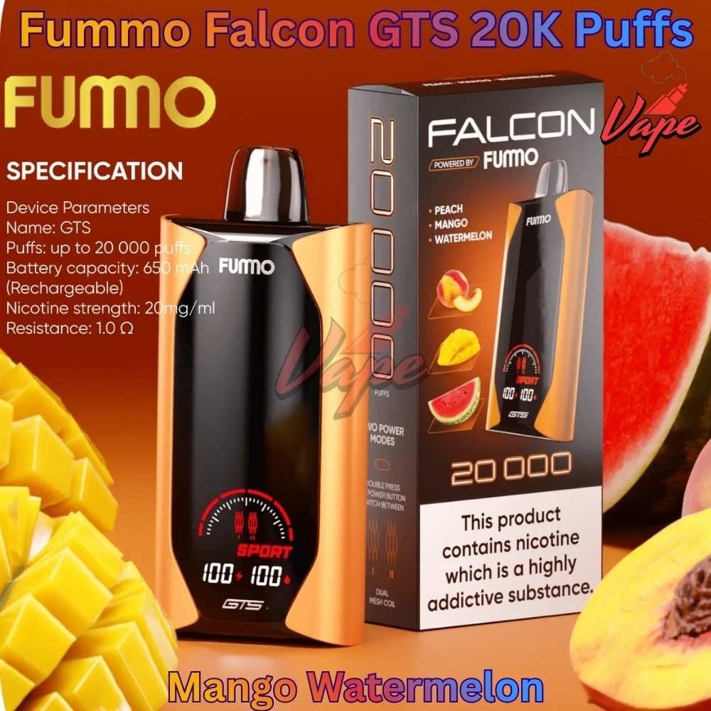 Fummo Falcon GTS 20000 Puffs 20MG Peach Mango Watermelon