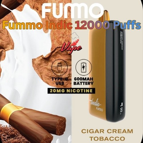 Fummo Indic 12000 Puffs 20MG Cigar Cream Tobacco
