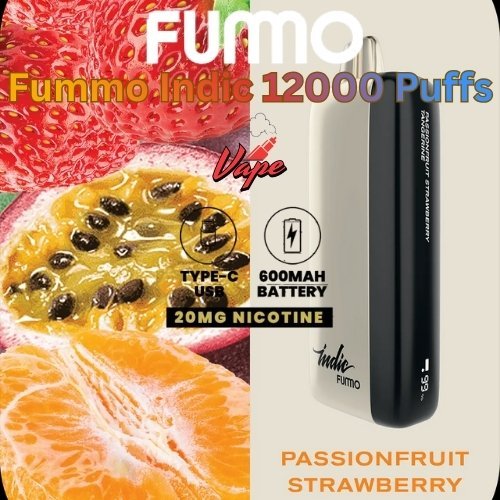 Fummo Indic 12000 Puffs 20MG Passionfruit Strawberry Tangernie