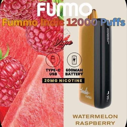 Fummo Indic 12000 Puffs 20MG Watermelon Raspberry