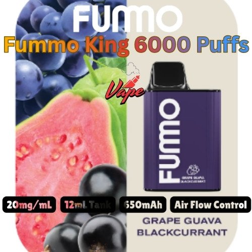 Fummo King 6000 Puffs 20MG Grape Guava Blackcurrant