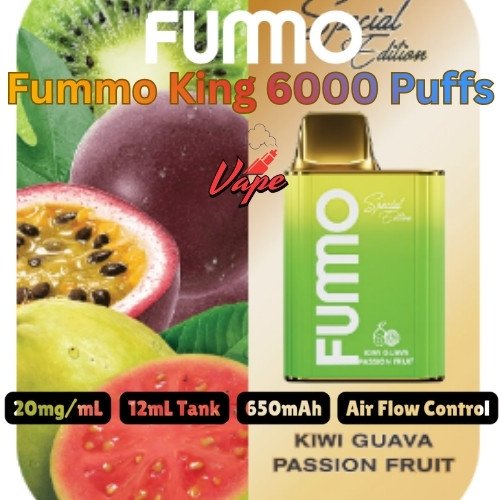 Fummo King 6000 Puffs 20MG Kiwi Guava Passion Fruit