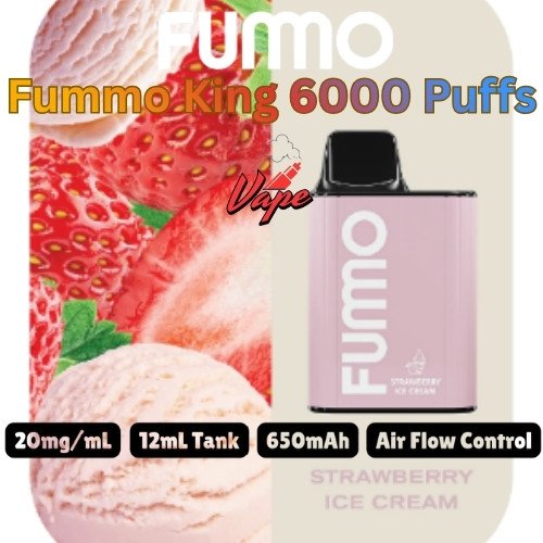 Fummo King 6000 Puffs 20MG Strawberry Ice Cream