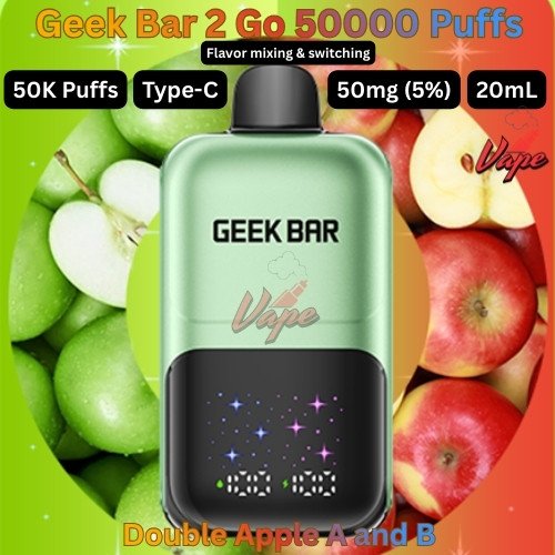 Geek Bar 2 Go Dual Flavor Mix 50000 Puffs Double Apple A and B