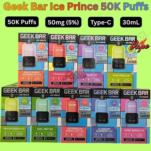 Geek Bar Ice Prince 50000 Puffs All Flavors