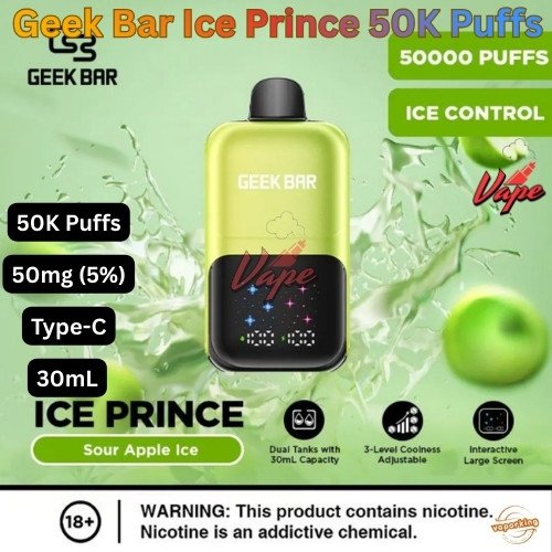 Geek Bar Ice Prince 50000 Puffs Sour Apple Ice