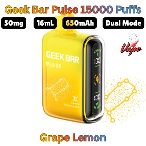 Geek Bar Pulse 15000 Puffs Grape Lemon