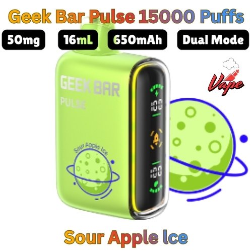 Geek Bar Pulse 15000 Puffs Sour Apple lce