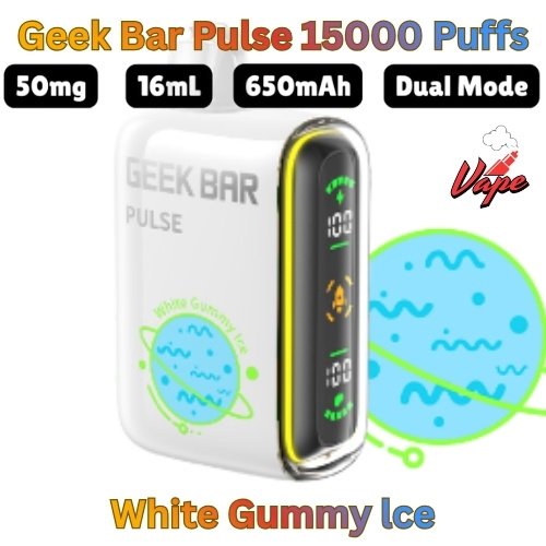 Geek Bar Pulse 15000 Puffs White Gummy lce