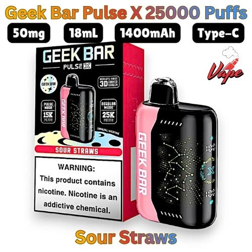 Geek Bar Pulse X 25000 Puffs Sour Straws