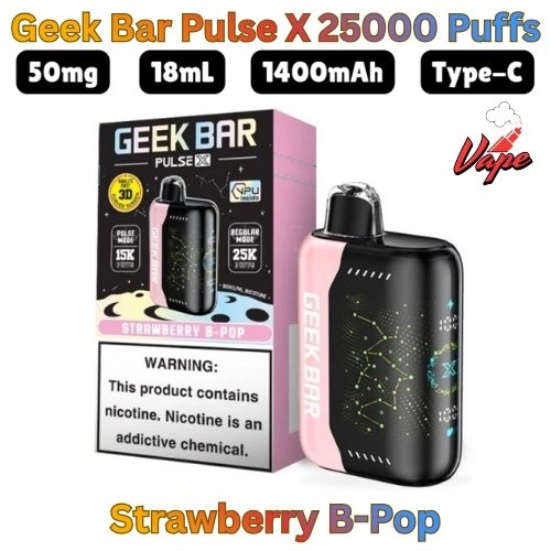 Geek Bar Pulse X 25000 Puffs Strawberry B-Pop