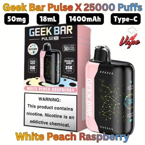 Geek Bar Pulse X 25000 Puffs White Peach Raspberry