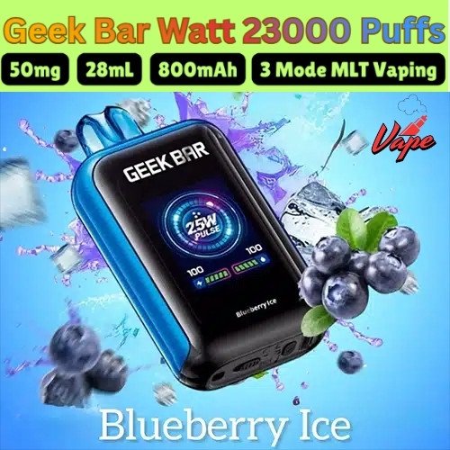 Geek Bar Watt 23000 Puffs Blueberry lce