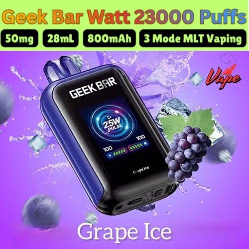 Geek Bar Watt 23000 Puffs Grape lce