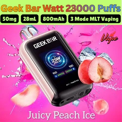 Geek Bar Watt 23000 Puffs Juicy Peach lce