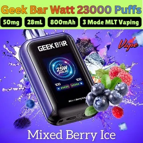 Geek Bar Watt 23000 Puffs Mixed Berry lce