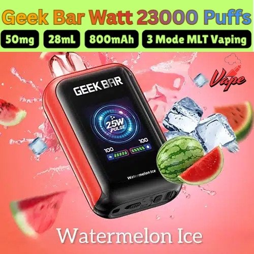 Geek Bar Watt 23000 Puffs Watermelon lce