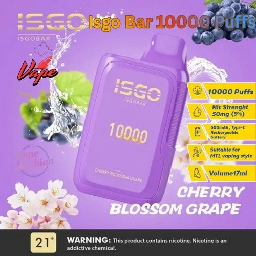 Isgo Bar 10000 Puffs Cherry Blossom Grape