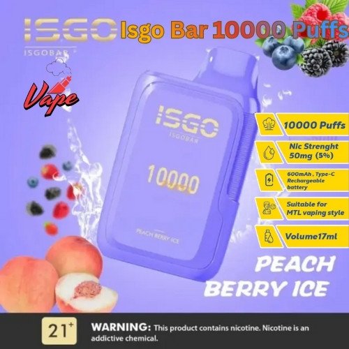 Isgo Bar 10000 Puffs Peach Berry Ice