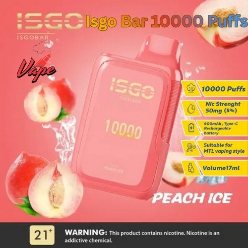 Isgo Bar 10000 Puffs Peach Ice
