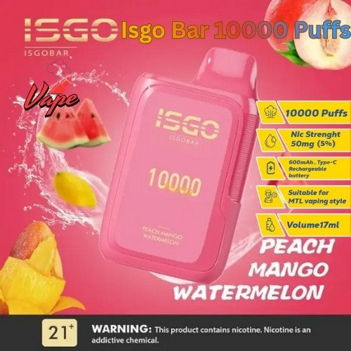 Isgo Bar 10000 Puffs Peach Mango Watermelon