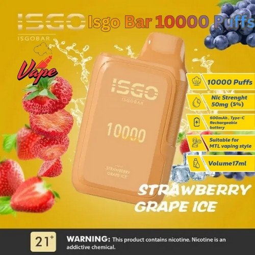Isgo Bar 10000 Puffs Strawberry Grape Ice