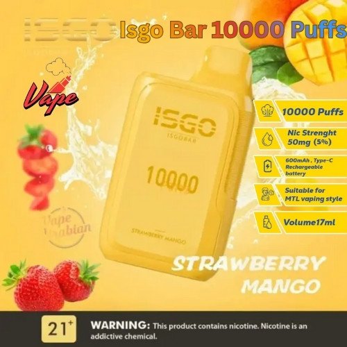 Isgo Bar 10000 Puffs Strawberry Mango