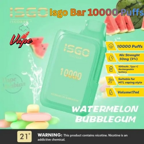 Isgo Bar 10000 Puffs Watermelon Bubblegum
