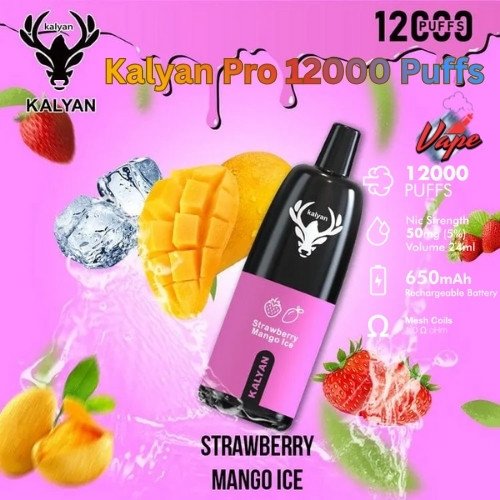 Kalyan Pro 12000 Puffs Strawberry Mango Ice