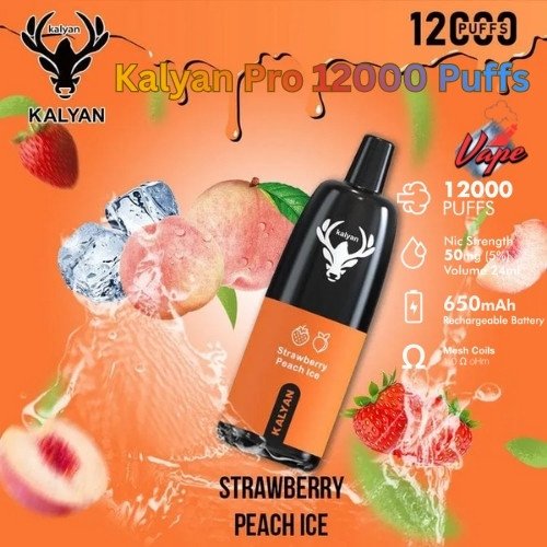 Kalyan Pro 12000 Puffs Strawberry Peach Ice