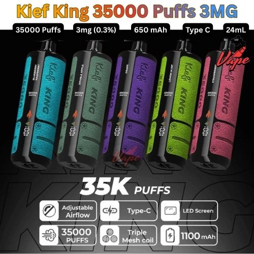 Kief King 35000 Puffs 3mg All Flavors (1)