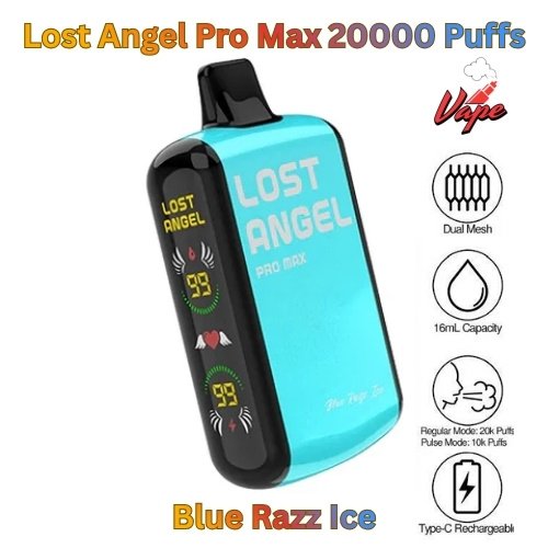 Lost Angel Pro Max 20000 Puffs Blue Razz Ice
