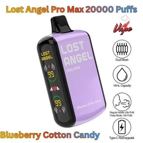 Lost Angel Pro Max 20000 Puffs Blueberry Cotton Candy
