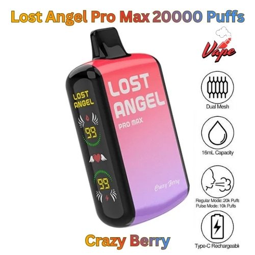 Lost Angel Pro Max 20000 Puffs Crazy Berry
