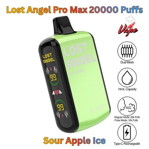 Lost Angel Pro Max 20000 Puffs Sour Apple Ice