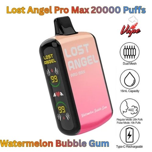 Lost Angel Pro Max 20000 Puffs Watermelon Bubble Gum