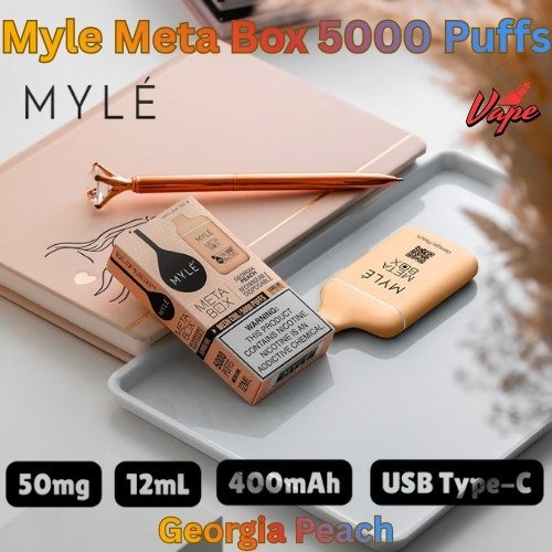 Myle Meta Box 5000 Puffs Georgia Peach