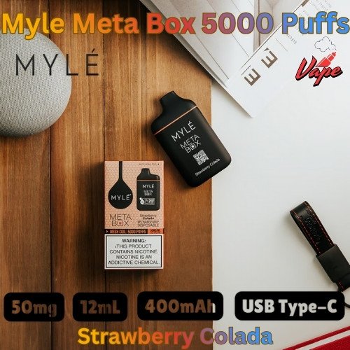 Myle Meta Box 5000 Puffs Strawberry Colada