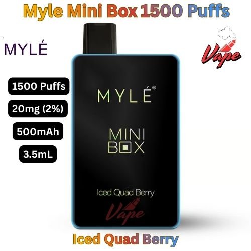 Myle Mini Box 1500 Puffs 20MG Iced Quad Berry