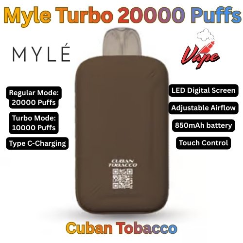 Myle Turbo 20000 Puffs Cuban Tobacco