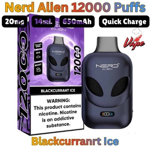 Nerd Alien 12000 Puffs Blackcurranrt Ice
