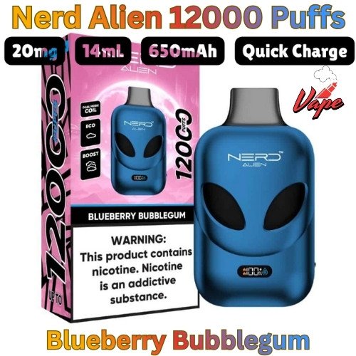 Nerd Alien 12000 Puffs Blueberry Bubblegum