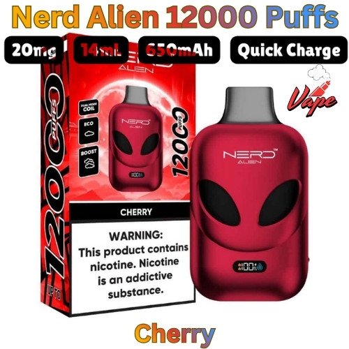 Nerd Alien 12000 Puffs Cherry