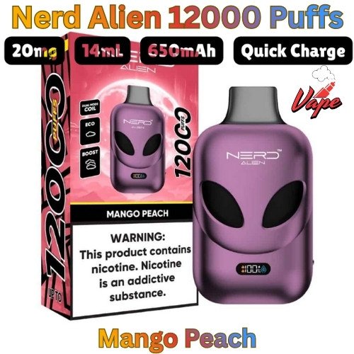 Nerd Alien 12000 Puffs Mango Peach