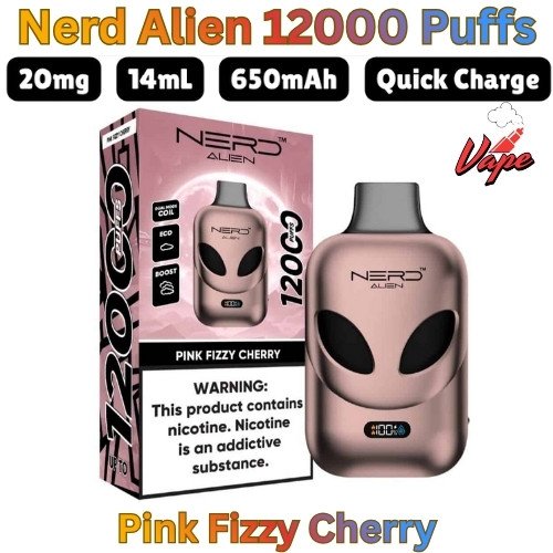 Nerd Alien 12000 Puffs Pink Fizzy Cherry