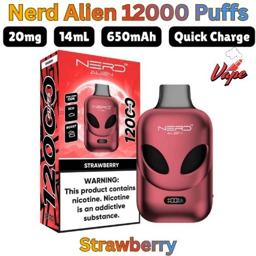Nerd Alien 12000 Puffs Strawberry