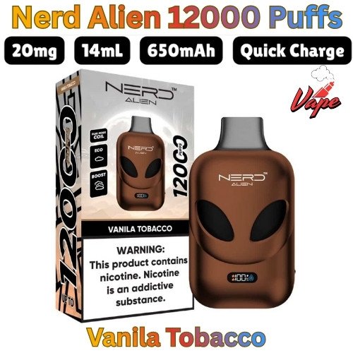 Nerd Alien 12000 Puffs Vanila Tobacco